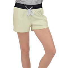 Pale Yellow - Velour Lounge Shorts by FashionLane