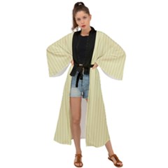 Pale Yellow - Maxi Kimono by FashionLane