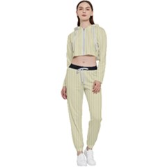 Pale Yellow - Cropped Zip Up Lounge Set by FashionLane