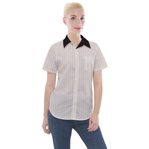 Pale Mauve - Women s Short Sleeve Pocket Shirt by FashionLane