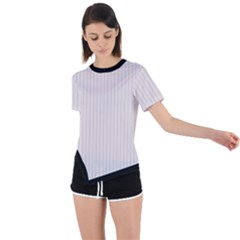 Pale Mauve - Asymmetrical Short Sleeve Sports Tee by FashionLane