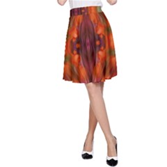 Landscape In A Colorful Structural Habitat Ornate A-line Skirt by pepitasart