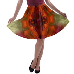 Landscape In A Colorful Structural Habitat Ornate A-line Skater Skirt by pepitasart