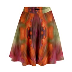 Landscape In A Colorful Structural Habitat Ornate High Waist Skirt by pepitasart