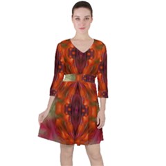 Landscape In A Colorful Structural Habitat Ornate Ruffle Dress by pepitasart