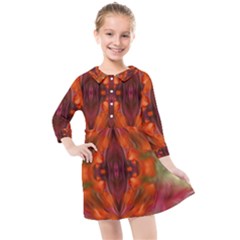 Landscape In A Colorful Structural Habitat Ornate Kids  Quarter Sleeve Shirt Dress by pepitasart