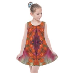 Landscape In A Colorful Structural Habitat Ornate Kids  Summer Dress by pepitasart