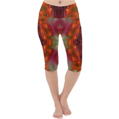 Landscape In A Colorful Structural Habitat Ornate Lightweight Velour Cropped Yoga Leggings by pepitasart