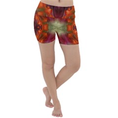 Landscape In A Colorful Structural Habitat Ornate Lightweight Velour Yoga Shorts by pepitasart