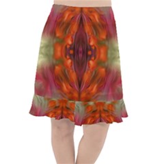 Landscape In A Colorful Structural Habitat Ornate Fishtail Chiffon Skirt