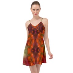 Landscape In A Colorful Structural Habitat Ornate Summer Time Chiffon Dress by pepitasart