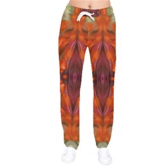 Landscape In A Colorful Structural Habitat Ornate Women Velvet Drawstring Pants by pepitasart