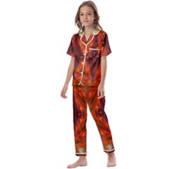 Landscape In A Colorful Structural Habitat Ornate Kids  Satin Short Sleeve Pajamas Set by pepitasart