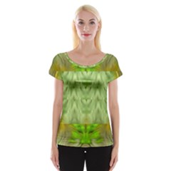 Landscape In A Green Structural Habitat Ornate Cap Sleeve Top by pepitasart