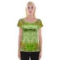 Landscape In A Green Structural Habitat Ornate Cap Sleeve Top View1