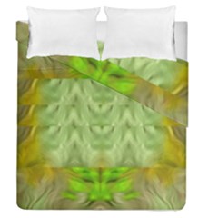 Landscape In A Green Structural Habitat Ornate Duvet Cover Double Side (queen Size) by pepitasart