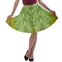 Landscape In A Green Structural Habitat Ornate A-line Skater Skirt by pepitasart