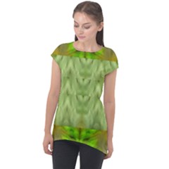 Landscape In A Green Structural Habitat Ornate Cap Sleeve High Low Top by pepitasart