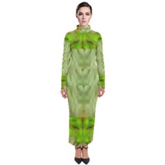 Landscape In A Green Structural Habitat Ornate Turtleneck Maxi Dress by pepitasart