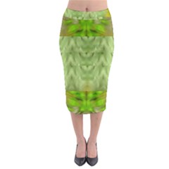 Landscape In A Green Structural Habitat Ornate Midi Pencil Skirt by pepitasart