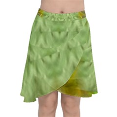 Landscape In A Green Structural Habitat Ornate Chiffon Wrap Front Skirt by pepitasart