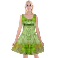 Landscape In A Green Structural Habitat Ornate Reversible Velvet Sleeveless Dress by pepitasart