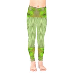 Landscape In A Green Structural Habitat Ornate Kids  Leggings by pepitasart