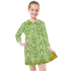 Landscape In A Green Structural Habitat Ornate Kids  Quarter Sleeve Shirt Dress by pepitasart