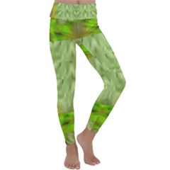 Landscape In A Green Structural Habitat Ornate Kids  Lightweight Velour Classic Yoga Leggings by pepitasart