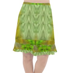 Landscape In A Green Structural Habitat Ornate Fishtail Chiffon Skirt by pepitasart