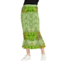 Landscape In A Green Structural Habitat Ornate Maxi Fishtail Chiffon Skirt View1