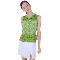 Landscape In A Green Structural Habitat Ornate Women s Sleeveless Sports Top by pepitasart