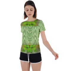 Landscape In A Green Structural Habitat Ornate Back Circle Cutout Sports Tee by pepitasart