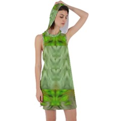 Landscape In A Green Structural Habitat Ornate Racer Back Hoodie Dress by pepitasart