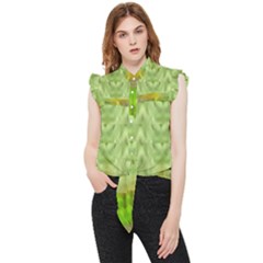 Landscape In A Green Structural Habitat Ornate Frill Detail Shirt by pepitasart