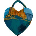 Guadalupe Mountains National Park with El Capitan Peak Texas United States WPA Poster Art Color Giant Heart Shaped Tote View1