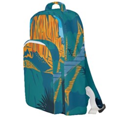 Guadalupe Mountains National Park With El Capitan Peak Texas United States Wpa Poster Art Color Double Compartment Backpack by retrovectors