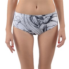 Dragon Lizard Vector Monster Reversible Mid-waist Bikini Bottoms