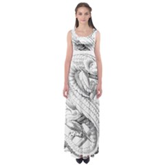 Dragon Lizard Vector Monster Empire Waist Maxi Dress by HermanTelo