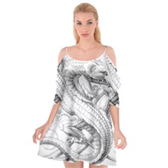 Dragon Lizard Vector Monster Cutout Spaghetti Strap Chiffon Dress by HermanTelo