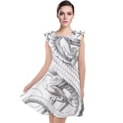 Dragon Lizard Vector Monster Tie Up Tunic Dress