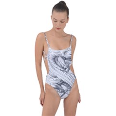 Dragon Lizard Vector Monster Tie Strap One Piece Swimsuit