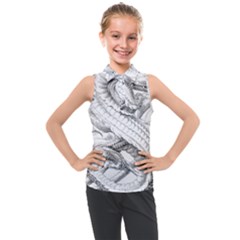 Dragon Lizard Vector Monster Kids  Sleeveless Polo Tee