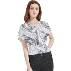 Dragon Lizard Vector Monster Butterfly Chiffon Blouse