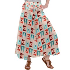 Retro Digital Satin Palazzo Pants