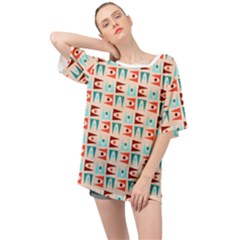 Retro Digital Oversized Chiffon Top by Mariart