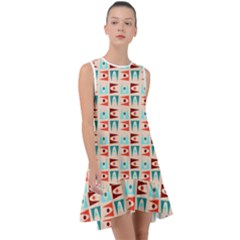 Retro Digital Frill Swing Dress by Mariart