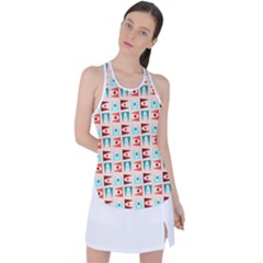 Retro Digital Racer Back Mesh Tank Top