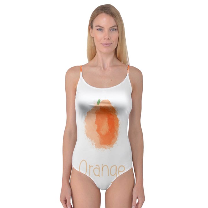 Orange Fruit Watercolor Painted Camisole Leotard 