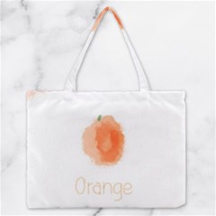 Orange Fruit Watercolor Painted Zipper Medium Tote Bag by Mariart